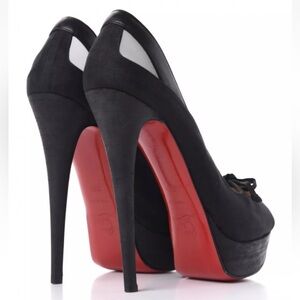Christian Louboutin Crelino Maleva 150 Peep-Toe 39.5 - 9 Black Platform Pumps